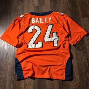 Denver Broncos Champ Bailey 24 Nike NFL On Field Jersey Men's Size 44 Orange